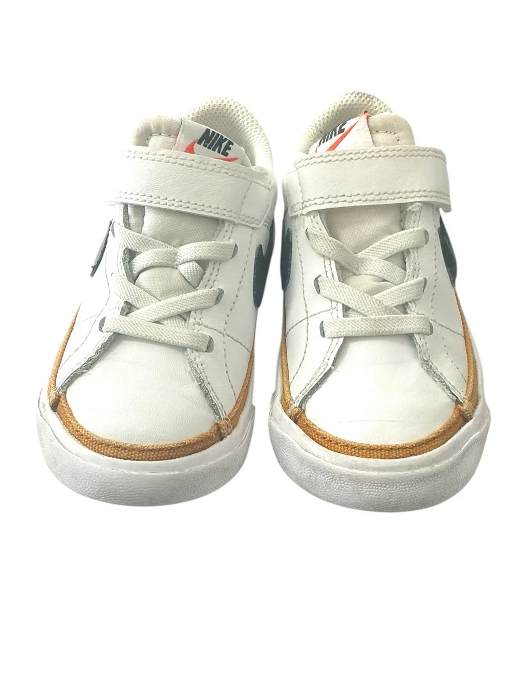 Nike Court Legacy DA5382-102 Toddler Boys 9C White Black Hook Loop Sneakers EUC - Picture 3 of 6